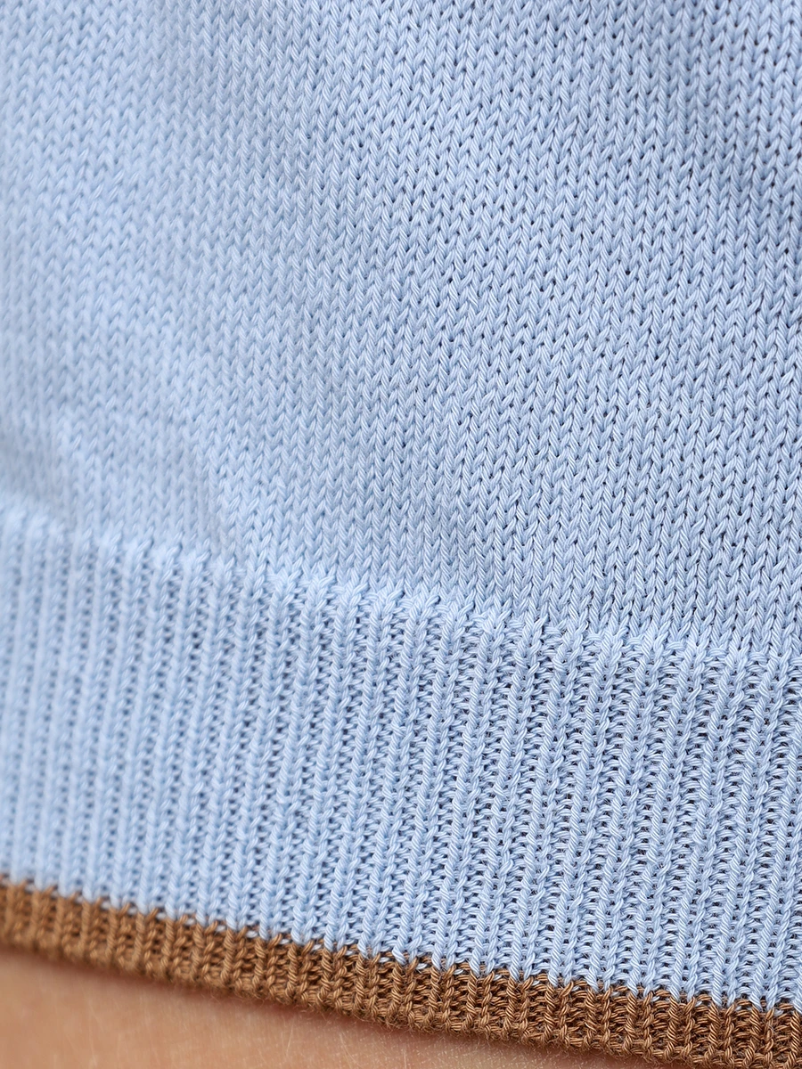 Поло хлопковое GRAN  SASSO 57175/20613/502 Голубой  Фото 6