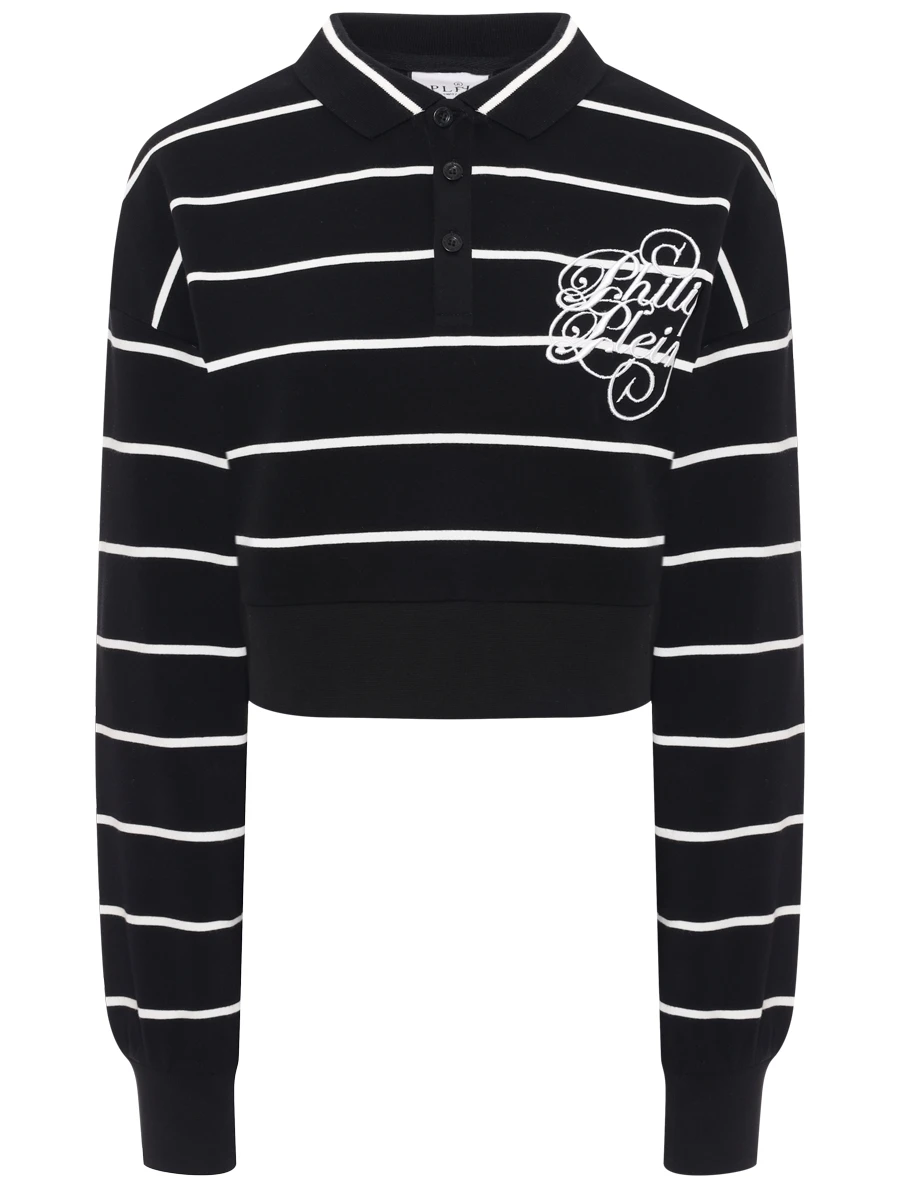 Поло хлопковое PHILIPP PLEIN .WTK3654/02 Черный 