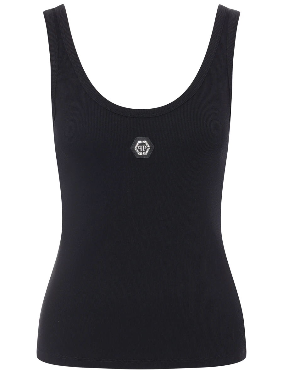 Майка из хлопка и модала PHILIPP PLEIN .WTK3607/02 Черный 