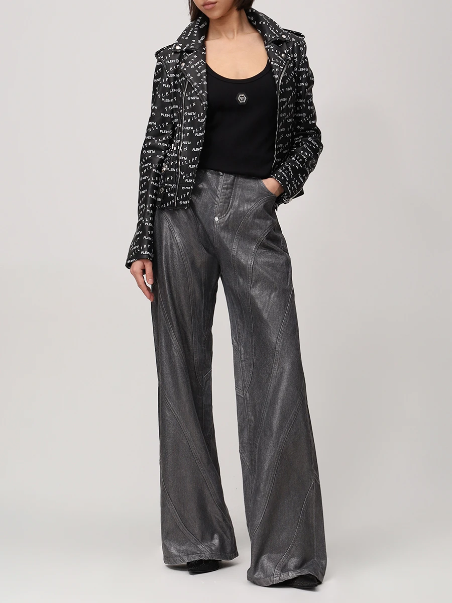 Майка из хлопка и модала PHILIPP PLEIN .WTK3607/02 Черный  Фото 2