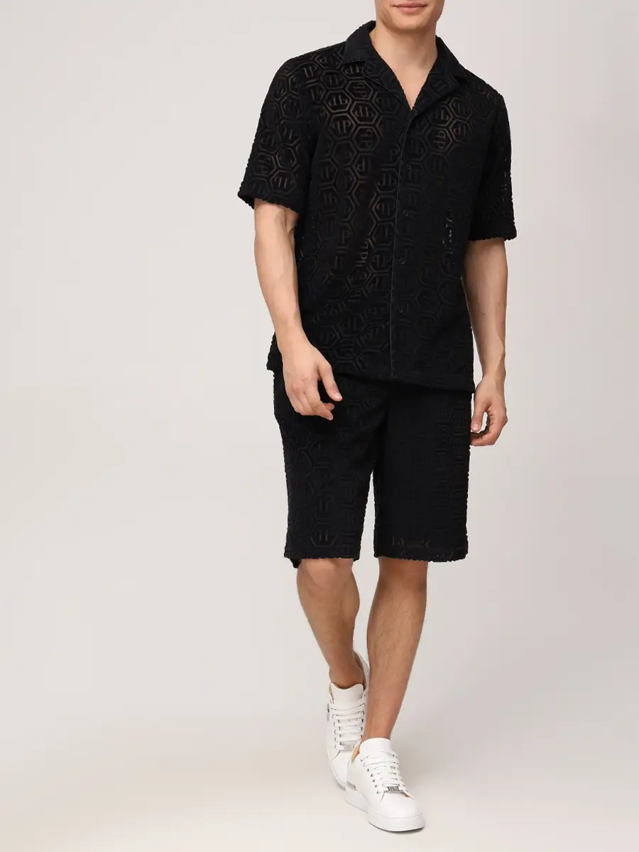 Шорты хлопковые PHILIPP PLEIN .MRT1511/02 Черный  Фото 2