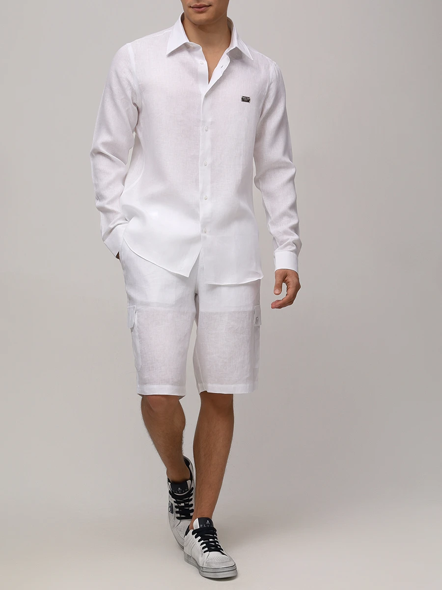 Рубашка льняная PHILIPP PLEIN .MRP2433/01 Белый  Фото 2