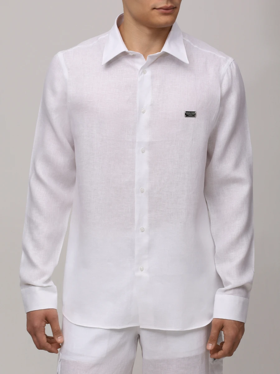 Рубашка льняная PHILIPP PLEIN .MRP2433/01 Белый  Фото 4