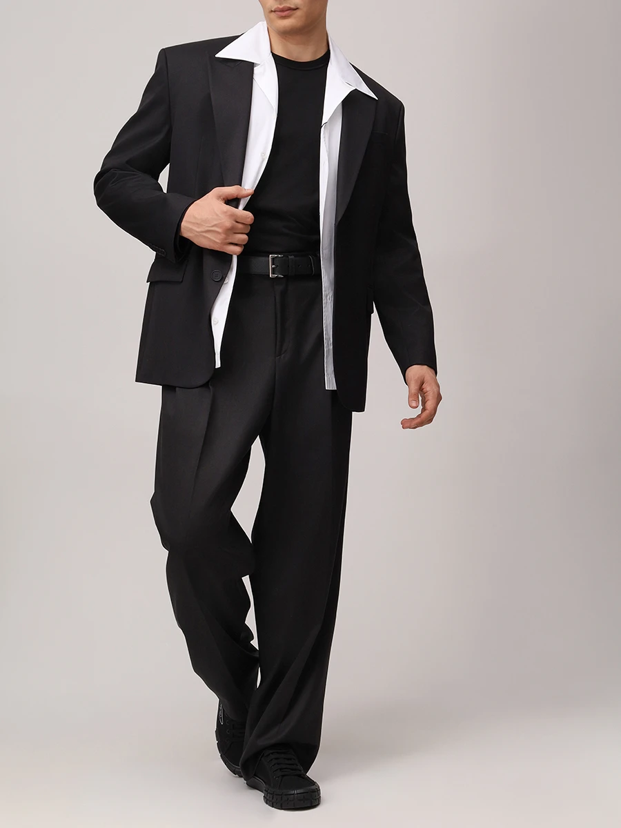 Костюм из лиоцелла и хлопка HUGO 50532932/50532926/001 Черный  Фото 2