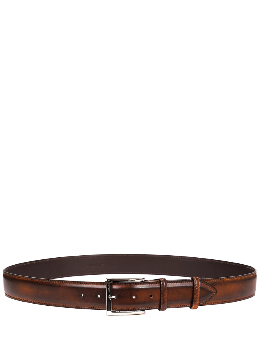 Ремень кожаный BONTONI BELT 120/4 DARK BRUCIATO Коричневый  Фото 2