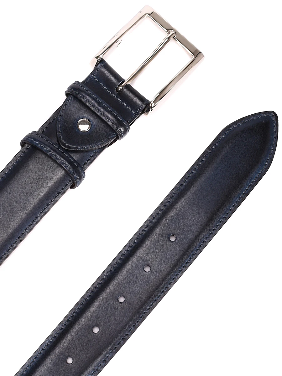 Ремень кожаный BONTONI BELT 120 DARK BLUE Темно Синий  Фото 3