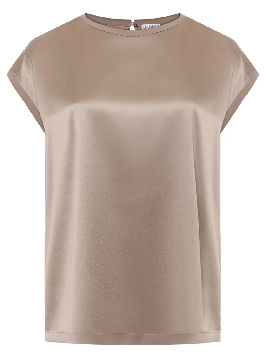 Топ шелковый BRUNELLO CUCINELLI M0C59EH500 C2874 Бежевый 