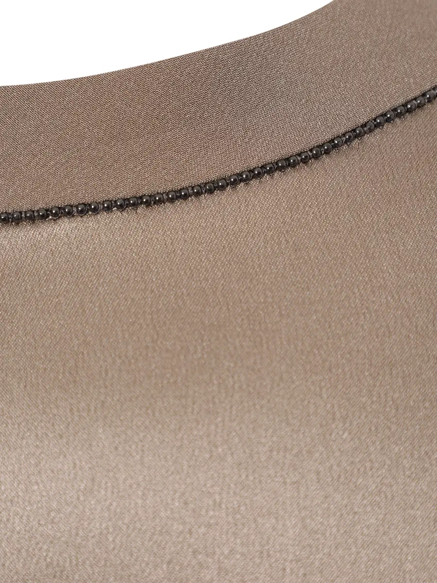 Топ шелковый BRUNELLO CUCINELLI M0C59EH500 C2874 Бежевый  Фото 4