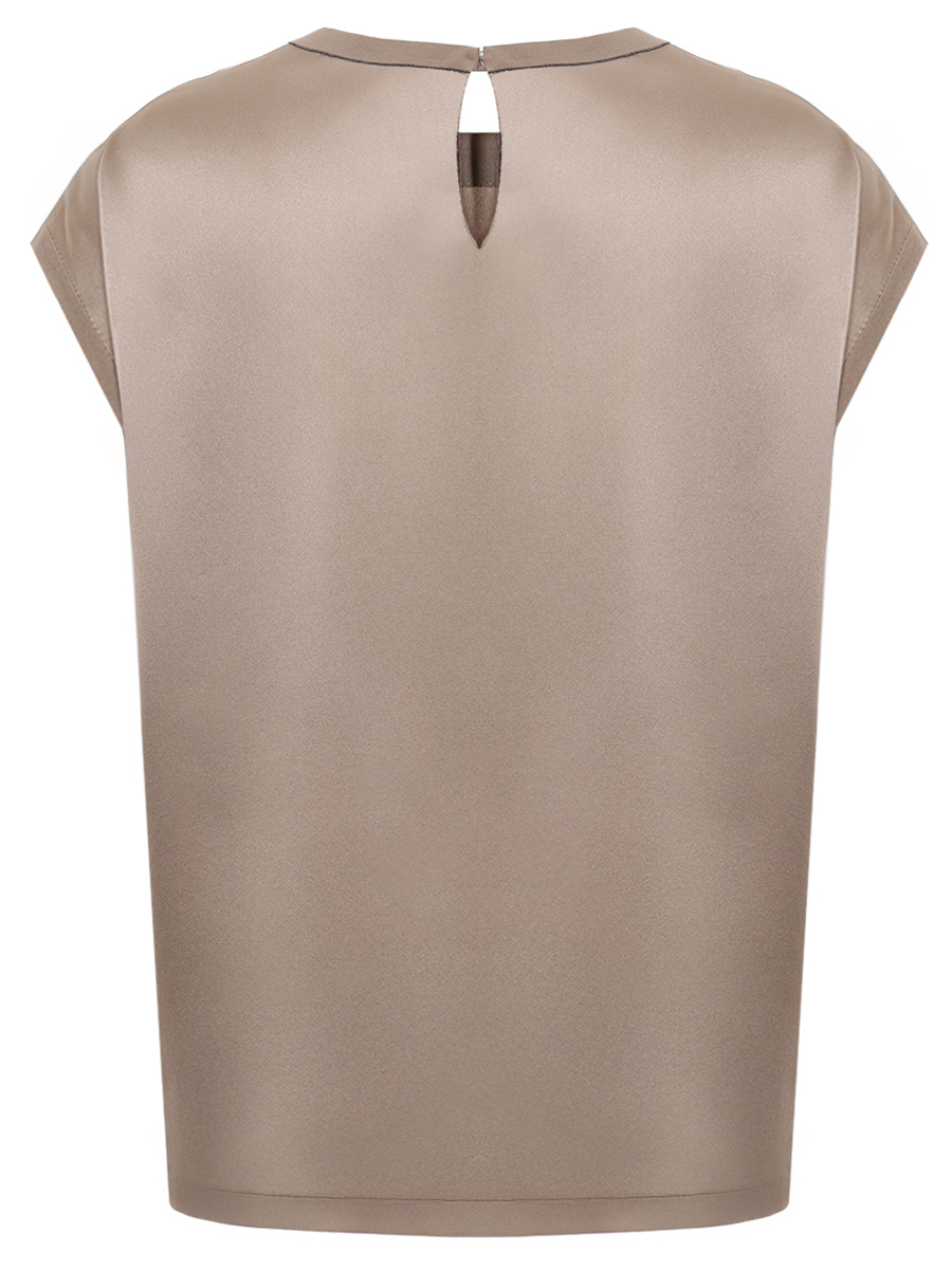 Топ шелковый BRUNELLO CUCINELLI M0C59EH500 C2874 Бежевый  Фото 2