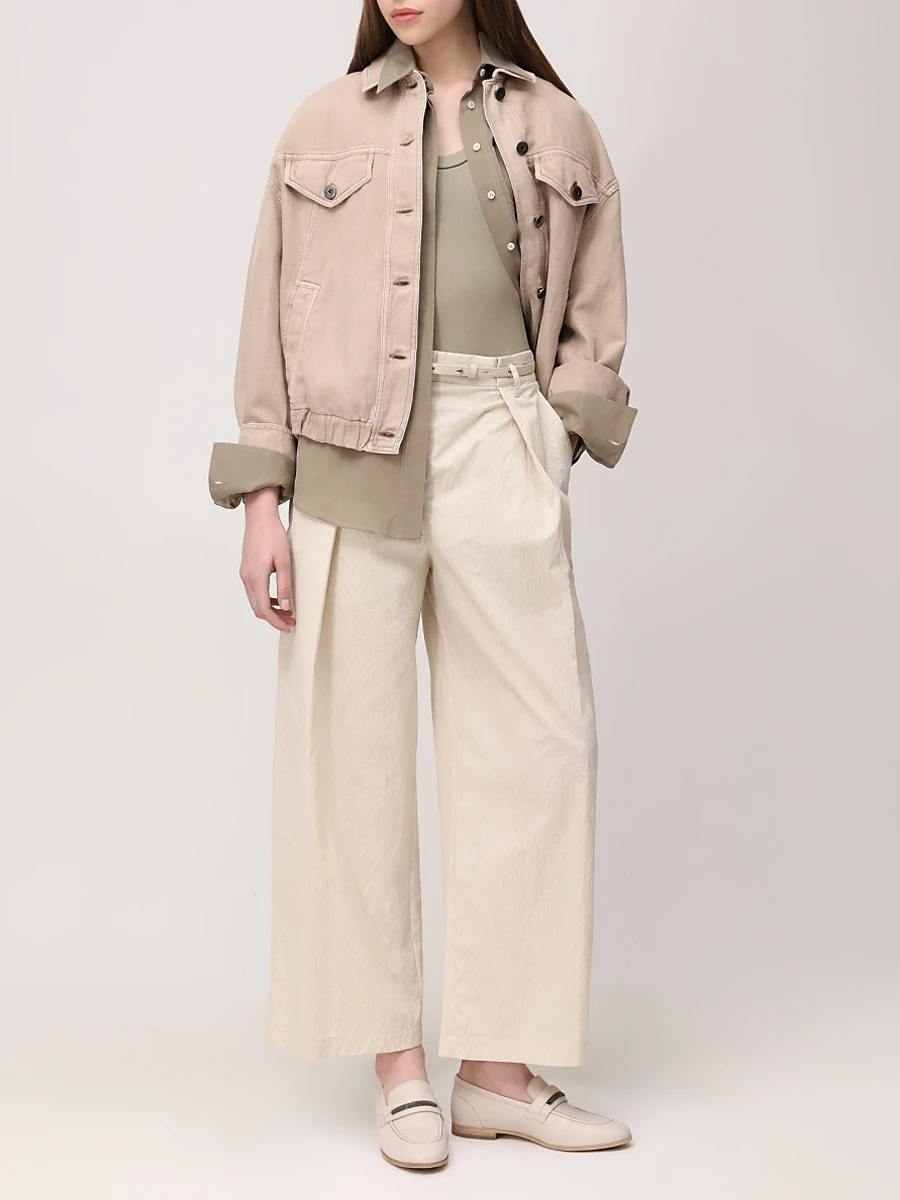 Куртка джинсовая BRUNELLO CUCINELLI ML996FX716 C2910 Бежевый  Фото 2