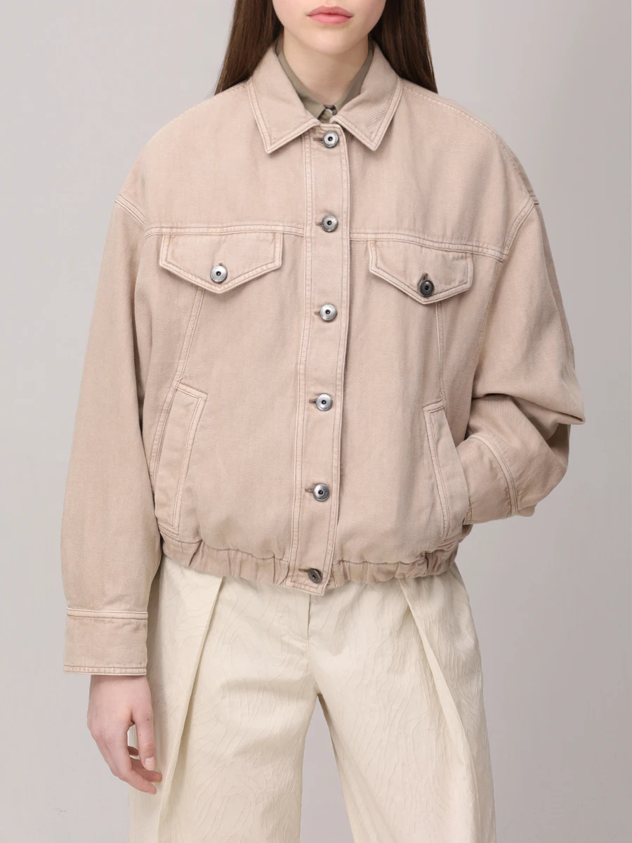 Куртка джинсовая BRUNELLO CUCINELLI ML996FX716 C2910 Бежевый  Фото 4