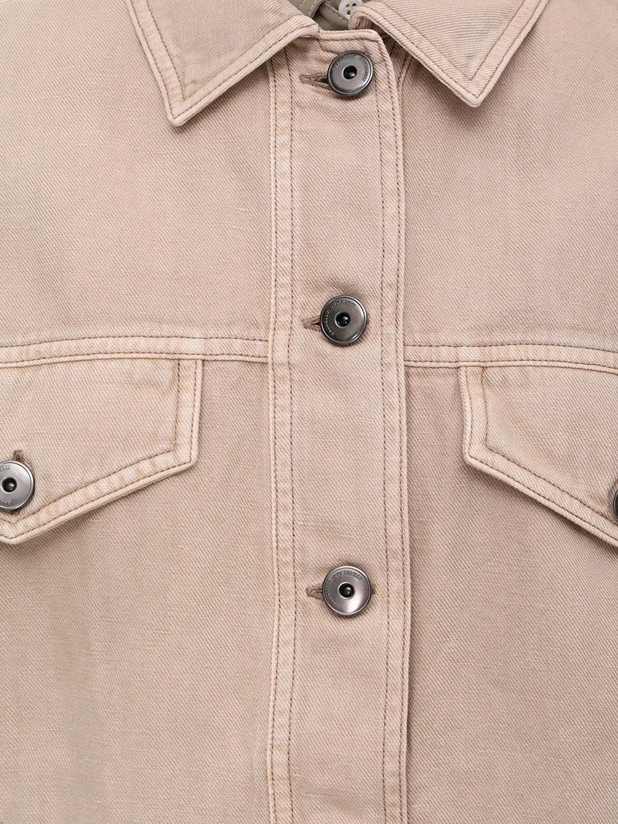 Куртка джинсовая BRUNELLO CUCINELLI ML996FX716 C2910 Бежевый  Фото 5