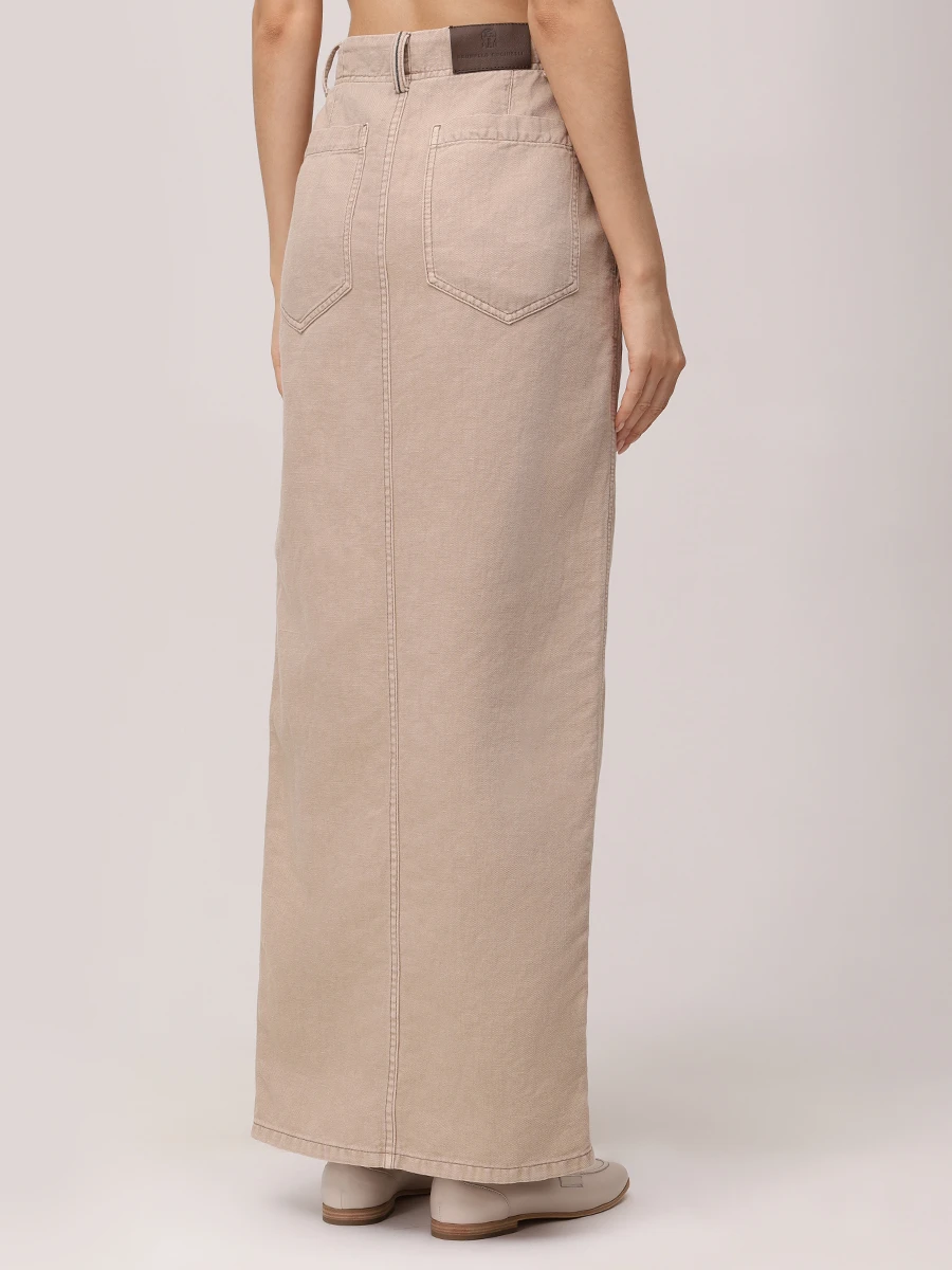 Юбка джинсовая BRUNELLO CUCINELLI ML996G3822 C2910 Бежевый  Фото 3