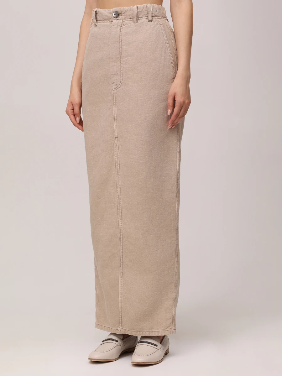 Юбка джинсовая BRUNELLO CUCINELLI ML996G3822 C2910 Бежевый  Фото 4