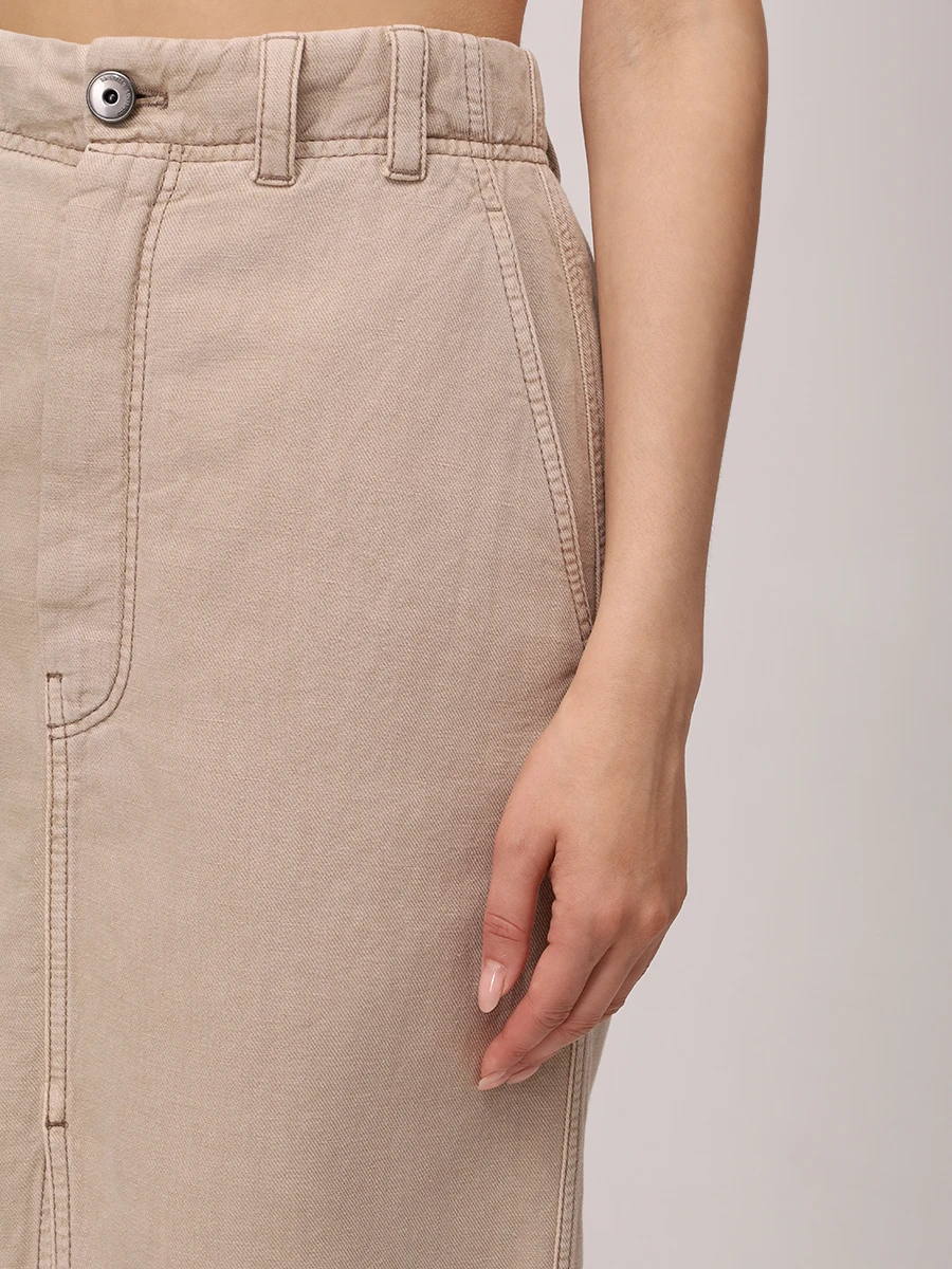 Юбка джинсовая BRUNELLO CUCINELLI ML996G3822 C2910 Бежевый  Фото 5