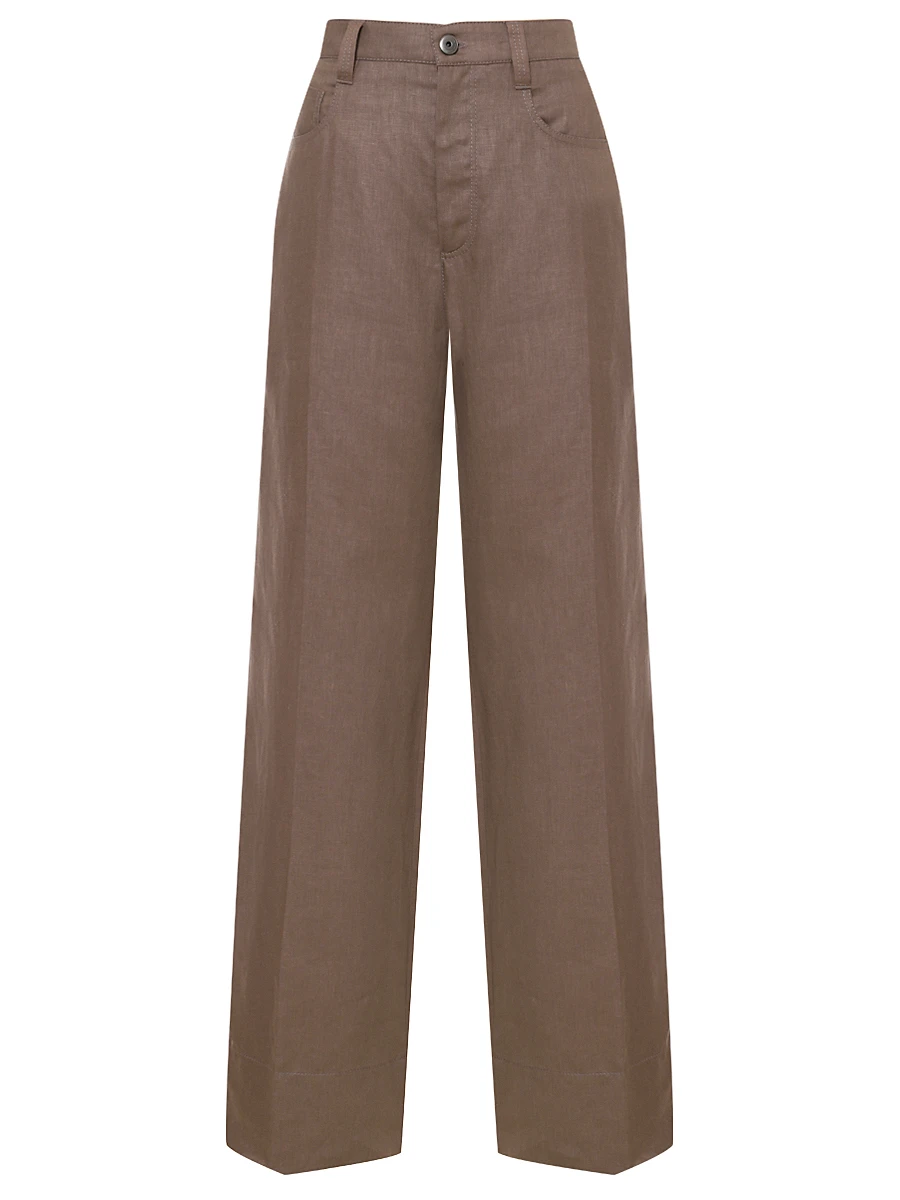 Джинсы льняные BRUNELLO CUCINELLI ML142P8813 C2947 Коричневый 