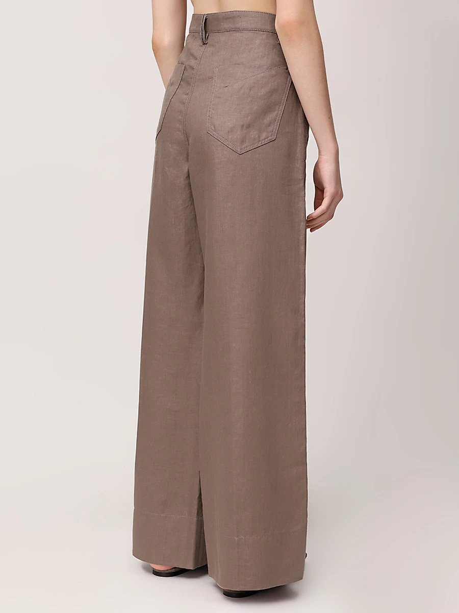 Джинсы льняные BRUNELLO CUCINELLI ML142P8813 C2947 Коричневый  Фото 3