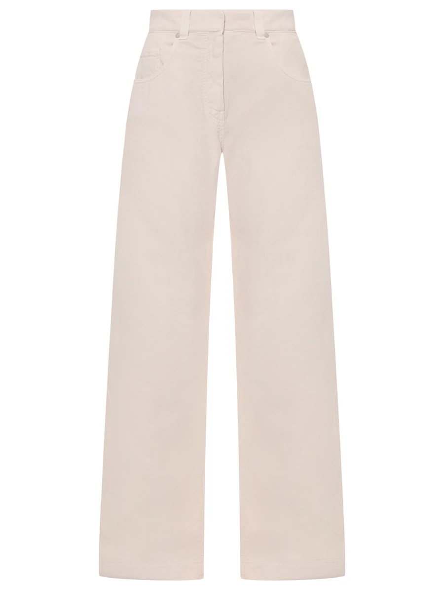 Джинсы из хлопка и льна BRUNELLO CUCINELLI ML996P5985 C8739 Бежевый 