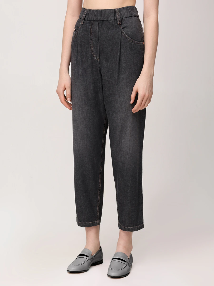 Джинсы хлопковые BRUNELLO CUCINELLI MH192P5566 C8972 Черный  Фото 2