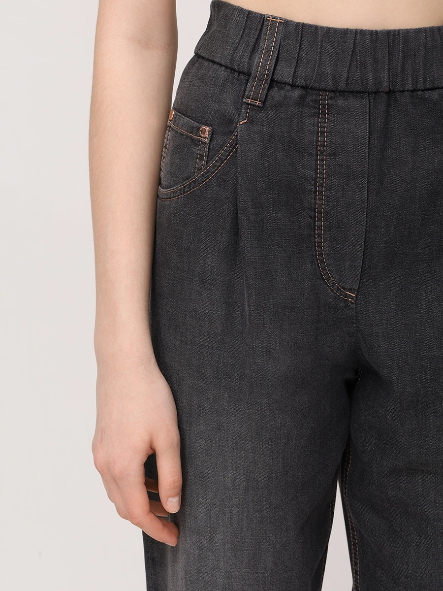 Джинсы хлопковые BRUNELLO CUCINELLI MH192P5566 C8972 Черный  Фото 4