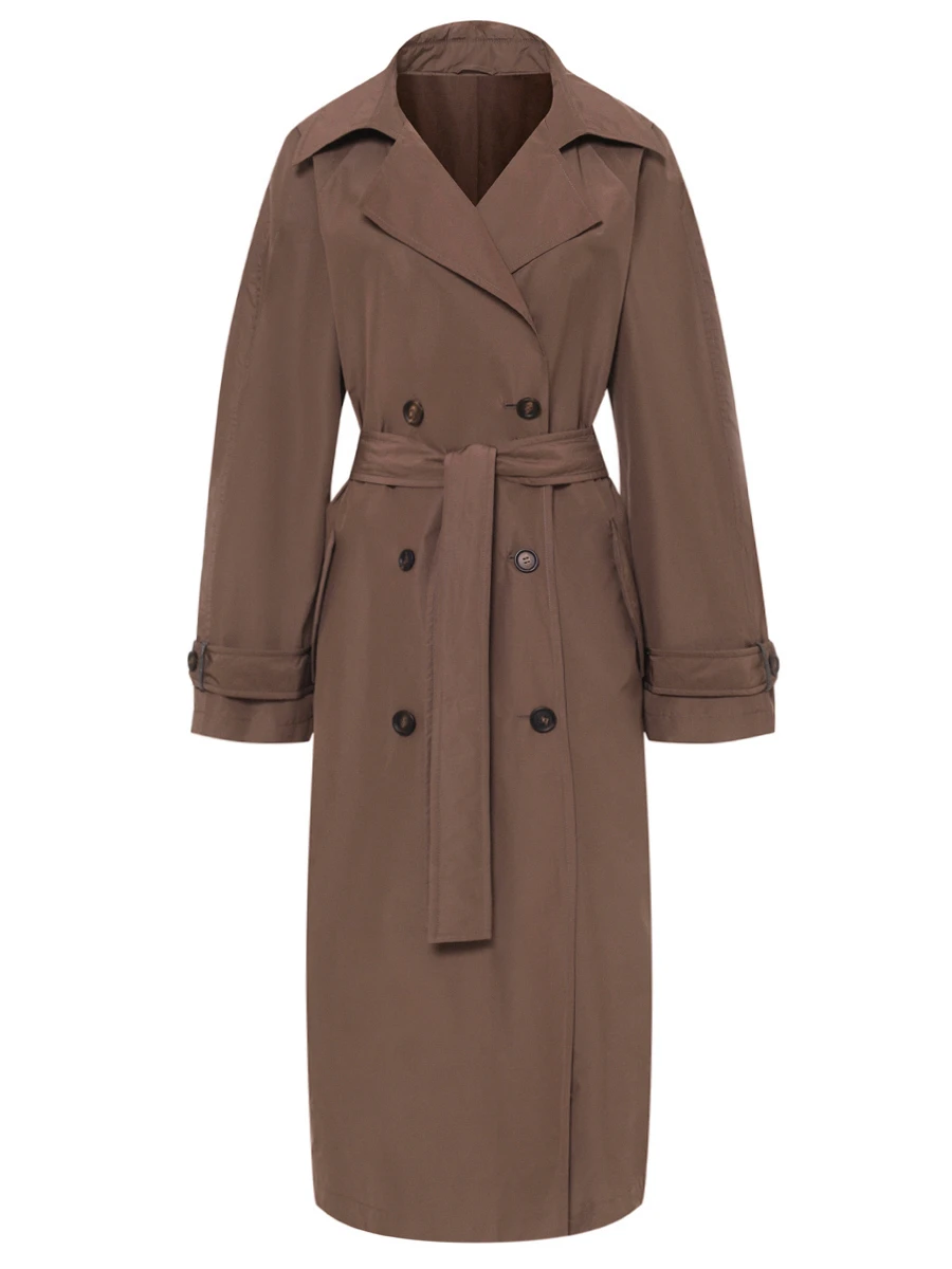 Плащ однотонный BRUNELLO CUCINELLI MG5019909 C2925 Коричневый 