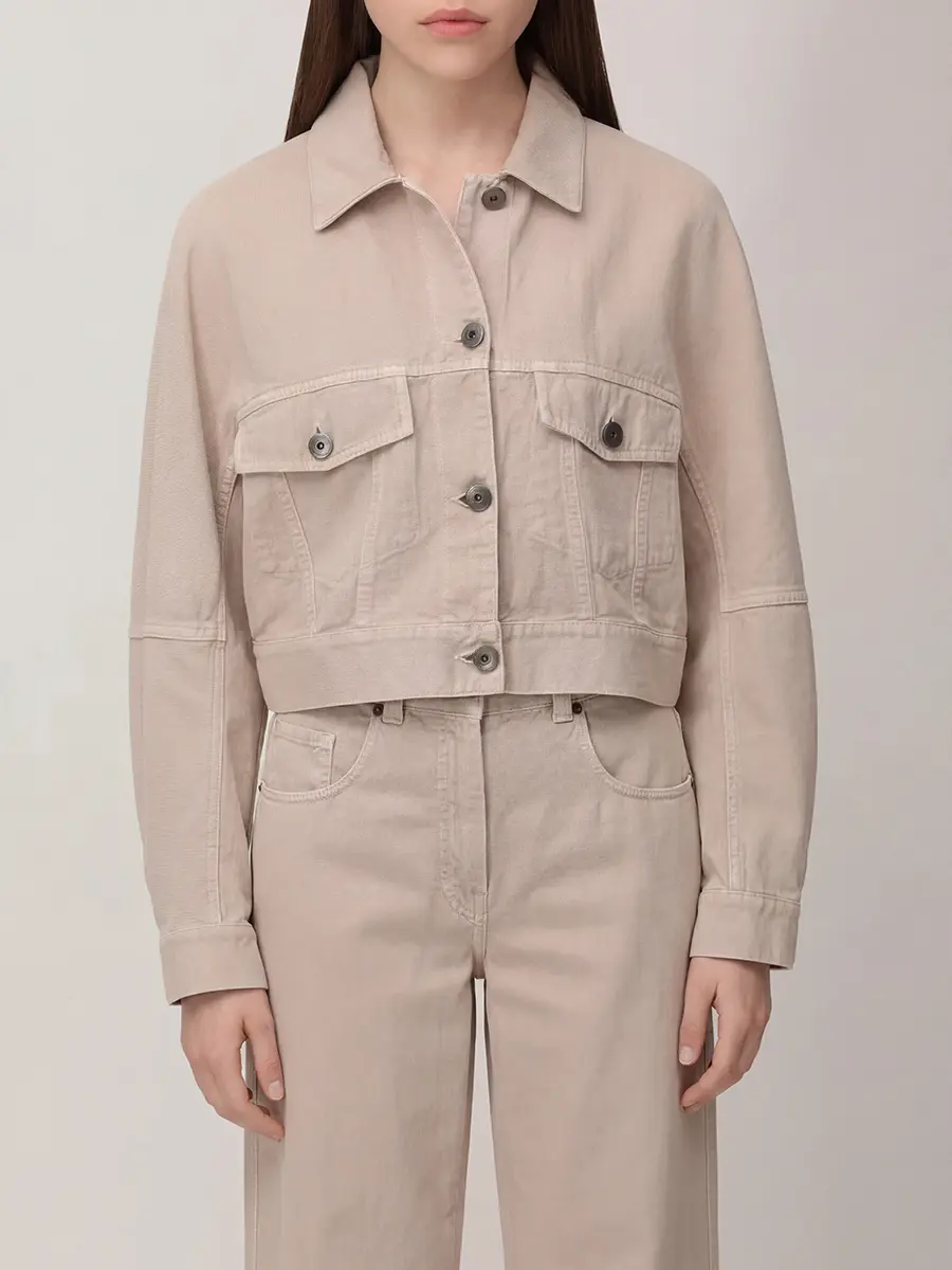 Куртка джинсовая BRUNELLO CUCINELLI ML9967815 C2910 Бежевый  Фото 4