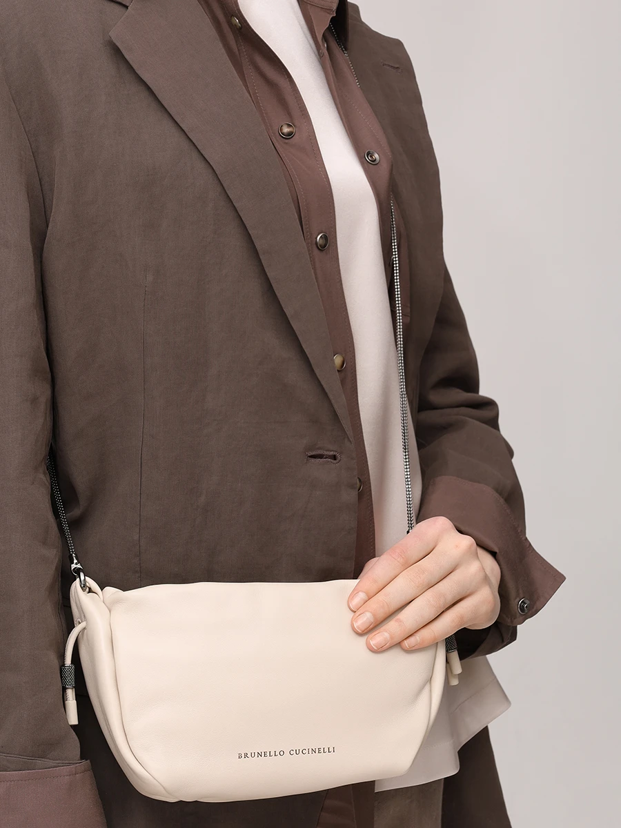 Сумка кожаная BRUNELLO CUCINELLI MBGPD2667 C8905 Бежевый  Фото 2