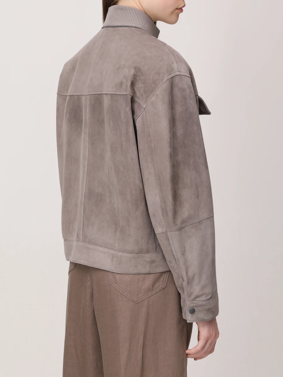 Куртка замшевая BRUNELLO CUCINELLI MPCAI7882 C8187 Серый  Фото 3