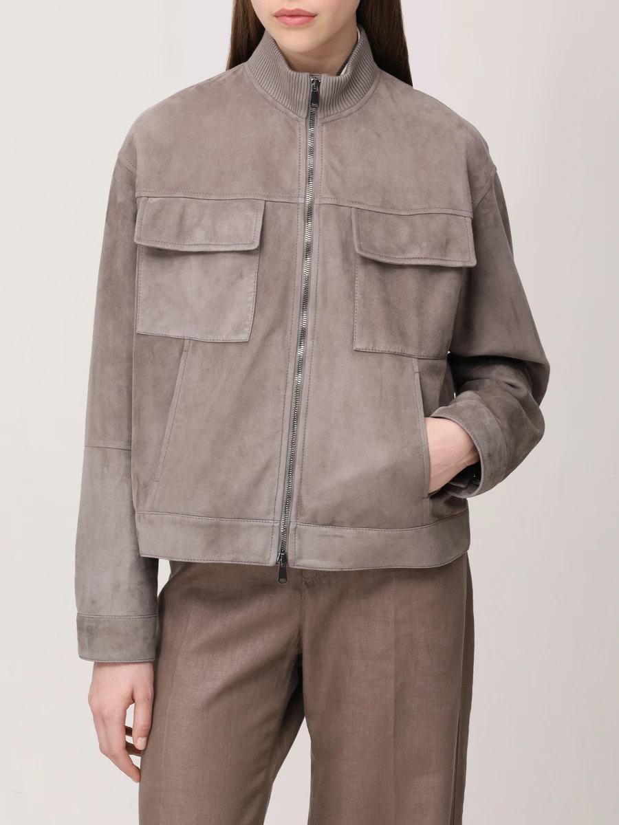 Куртка замшевая BRUNELLO CUCINELLI MPCAI7882 C8187 Серый  Фото 4