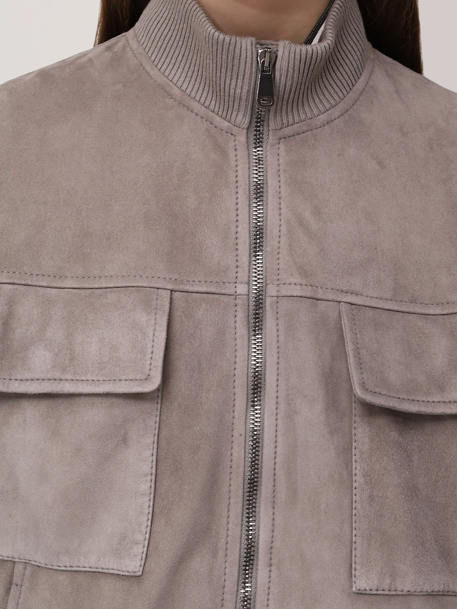 Куртка замшевая BRUNELLO CUCINELLI MPCAI7882 C8187 Серый  Фото 5