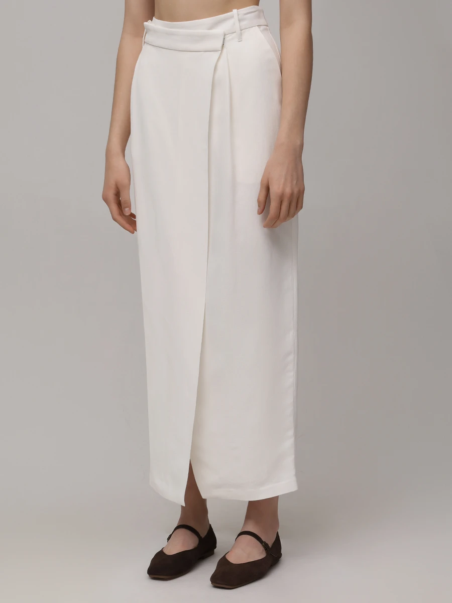 Юбка из вискозы и льна BRUNELLO CUCINELLI MH126G3814 C600 Бежевый  Фото 4