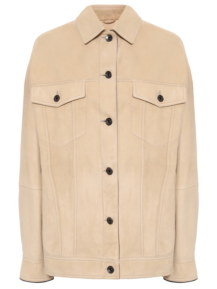 Куртка замшевая BRUNELLO CUCINELLI MPCAI7326 C6627 Бежевый 