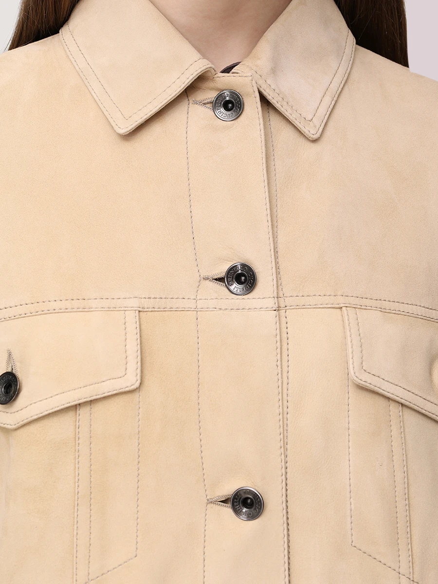 Куртка замшевая BRUNELLO CUCINELLI MPCAI7326 C6627 Бежевый  Фото 5