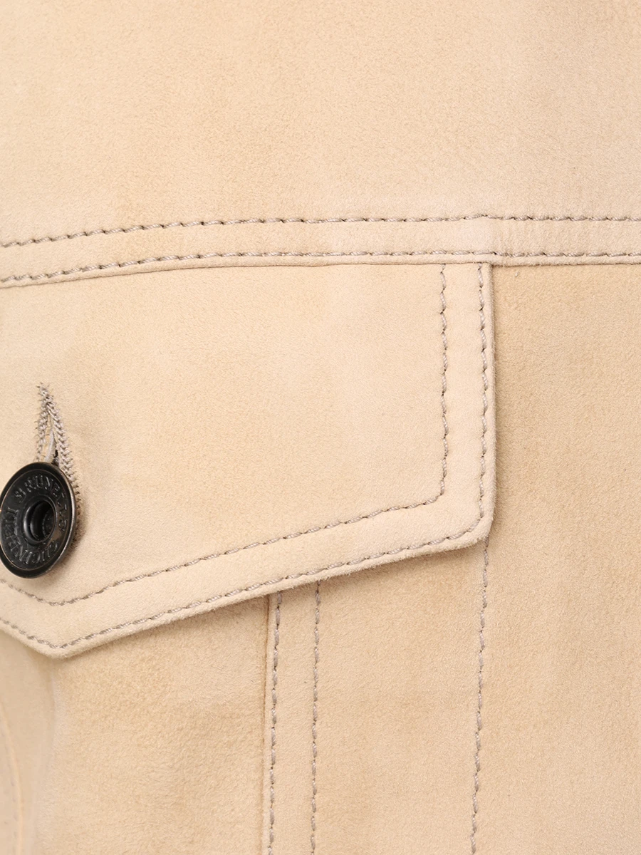 Куртка замшевая BRUNELLO CUCINELLI MPCAI7326 C6627 Бежевый  Фото 6