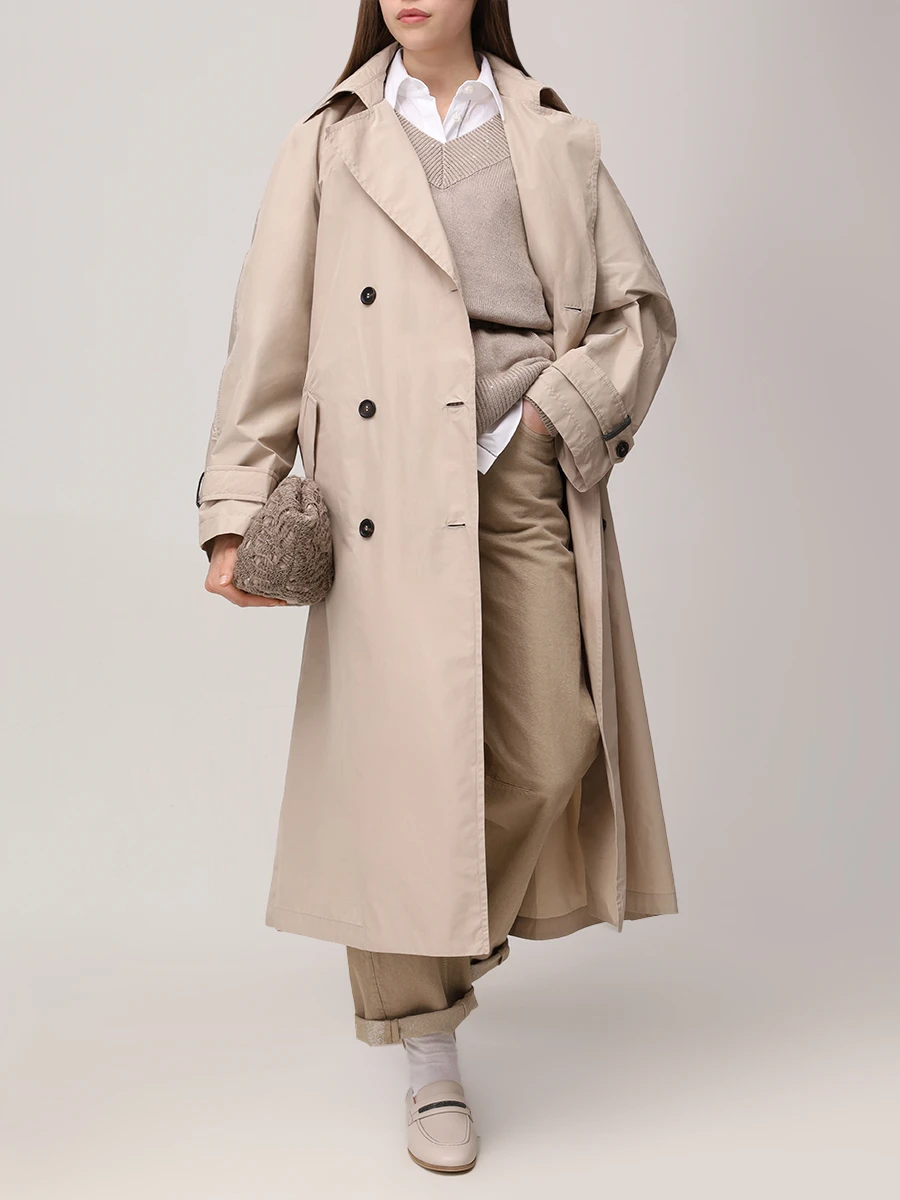 

Пуловер изо льна и шелка, Бежевый, M10550232 C2910