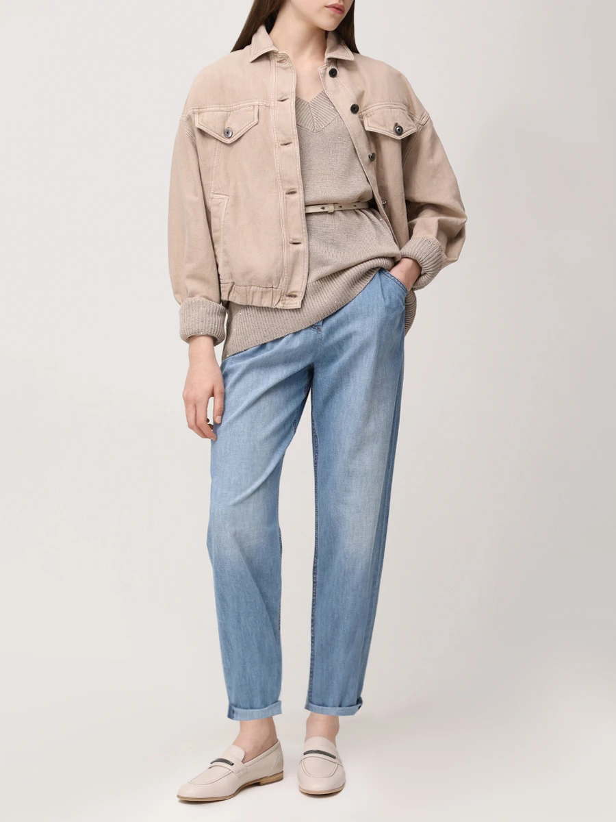 Джинсы хлопковые BRUNELLO CUCINELLI MH192P5566 C8324 Голубой  Фото 2