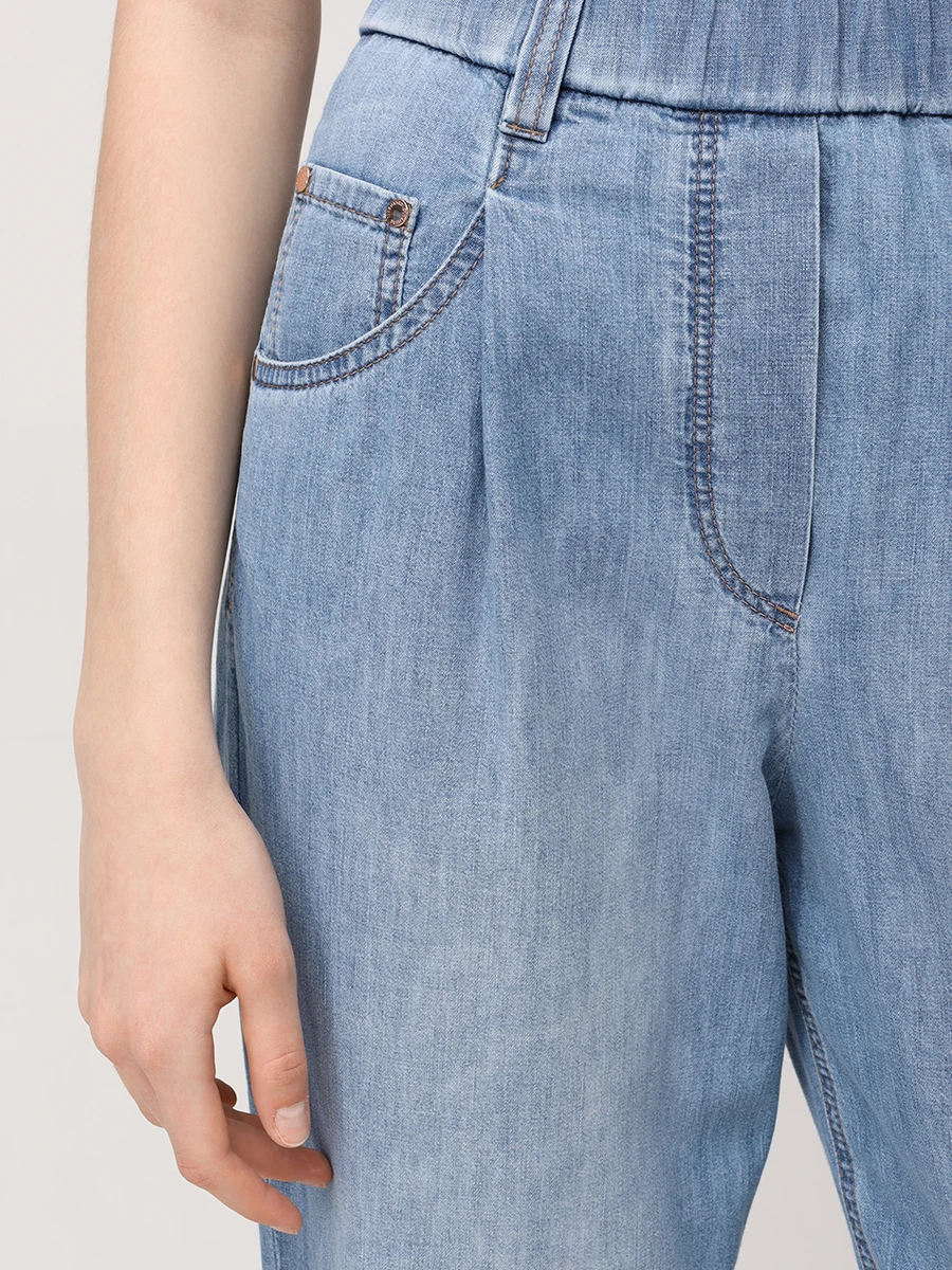 Джинсы хлопковые BRUNELLO CUCINELLI MH192P5566 C8324 Голубой  Фото 5