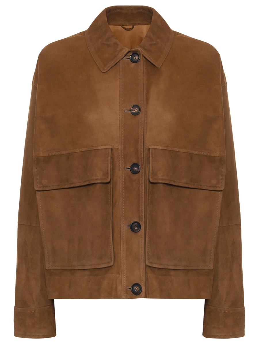 Куртка замшевая BRUNELLO CUCINELLI MPCAI7762 C7495 Коричневый 