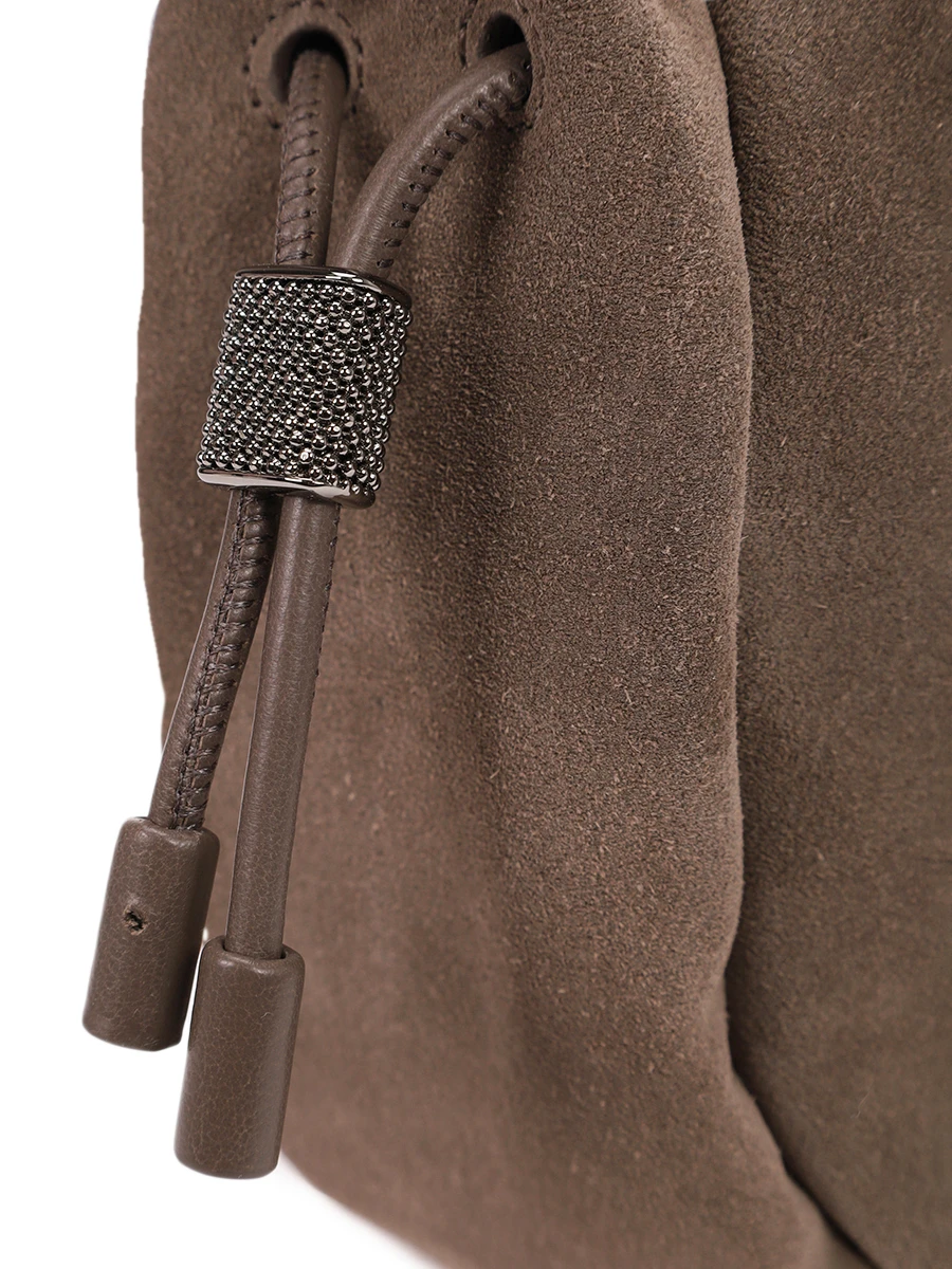 Сумка замшевая BRUNELLO CUCINELLI MBHID2667 C8187 Коричневый  Фото 5