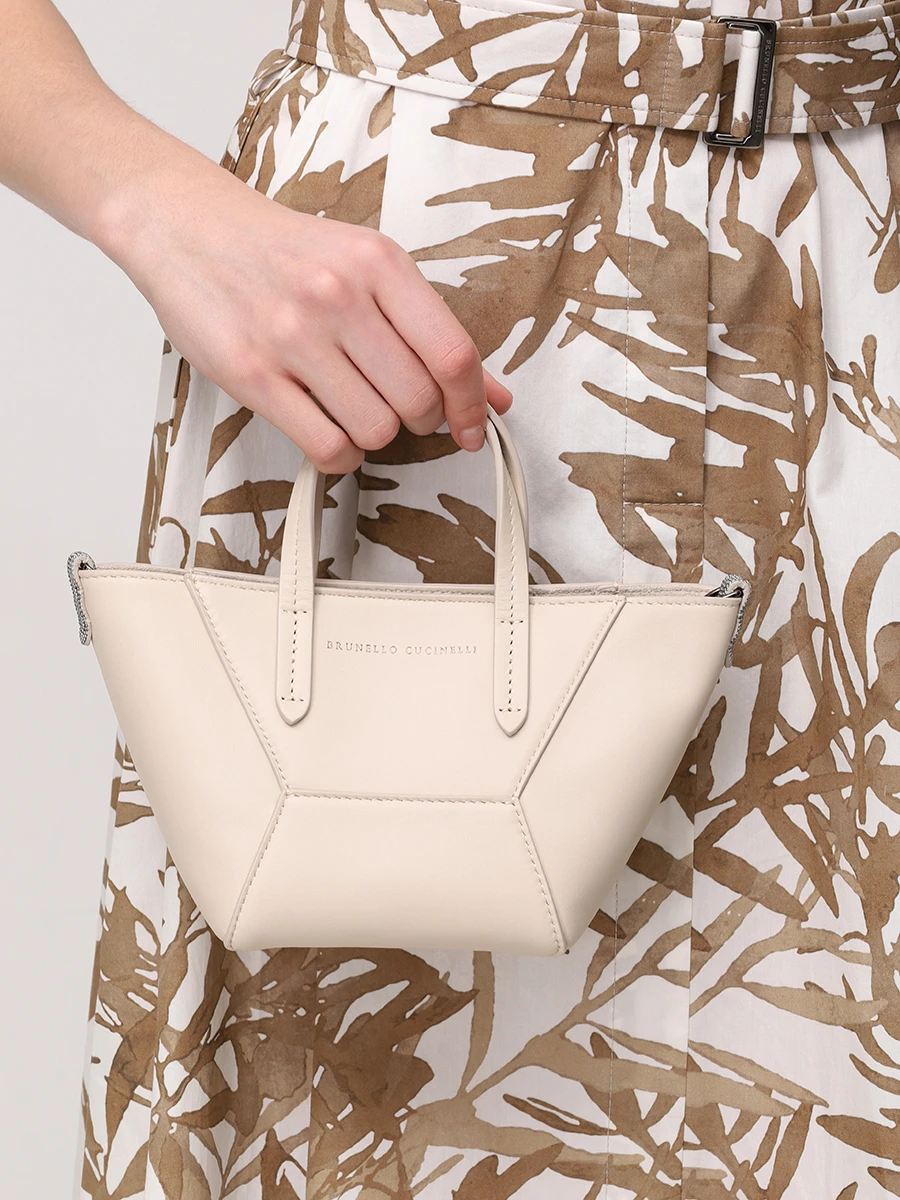 Сумка кожаная BRUNELLO CUCINELLI MBHED2675 C8905 Светло- Бежевый  Фото 2