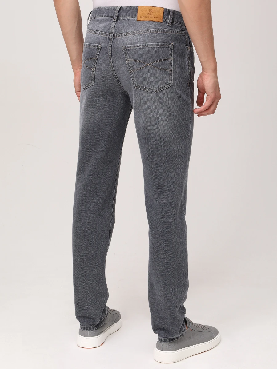 Джинсы Regular Fit хлопковые BRUNELLO CUCINELLI M240PD3210 C9007 Серый  Фото 3