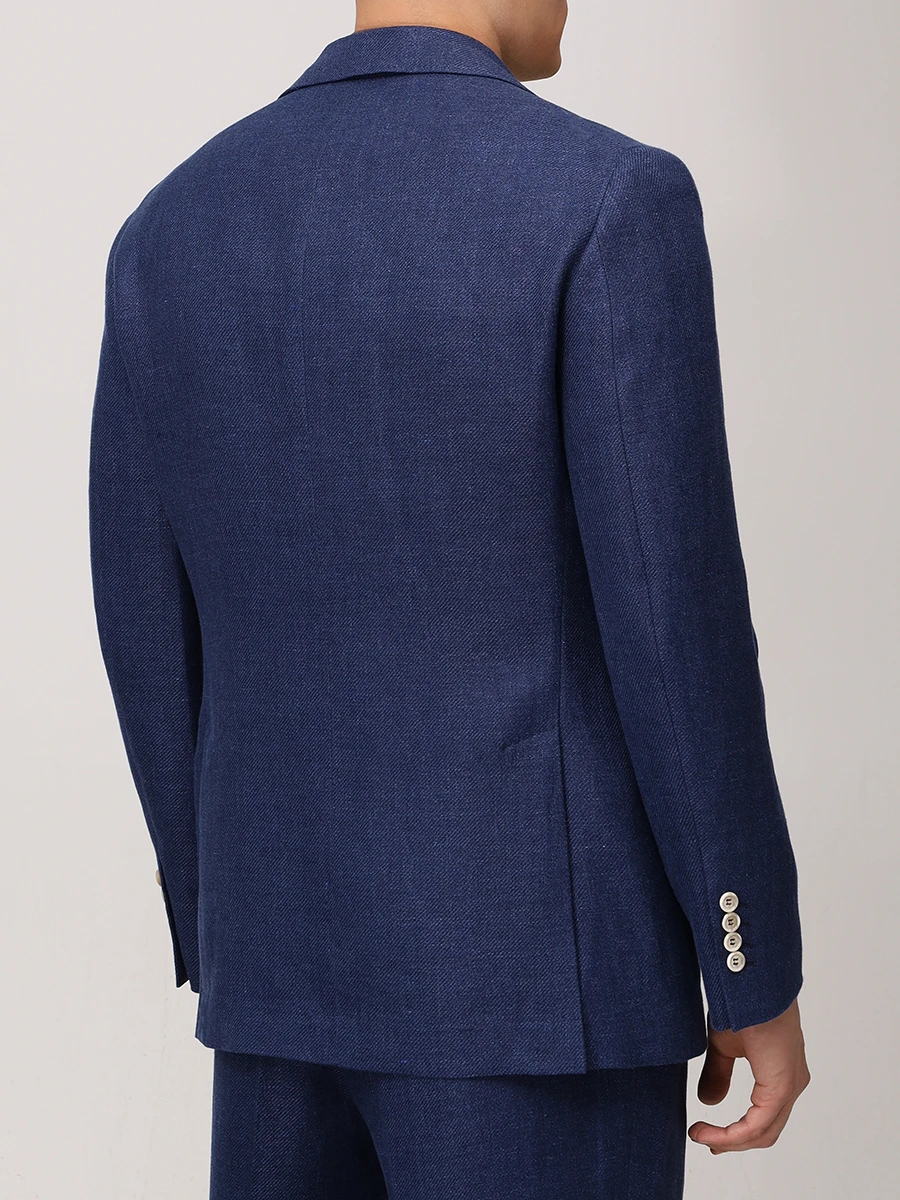 Костюм изо льна и шерсти BRUNELLO CUCINELLI MW482LDWM C802 Синий  Фото 3