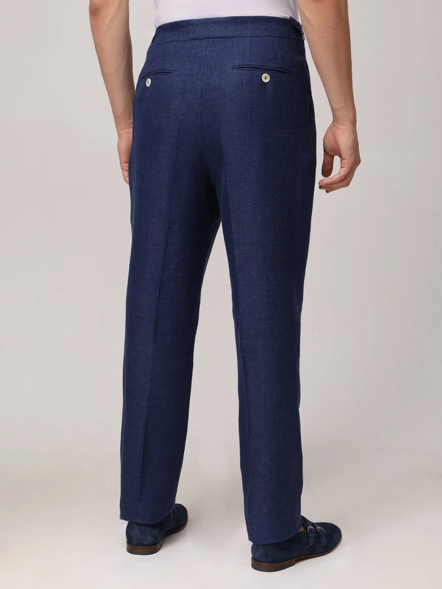 Костюм изо льна и шерсти BRUNELLO CUCINELLI MW482LDWM C802 Синий  Фото 6