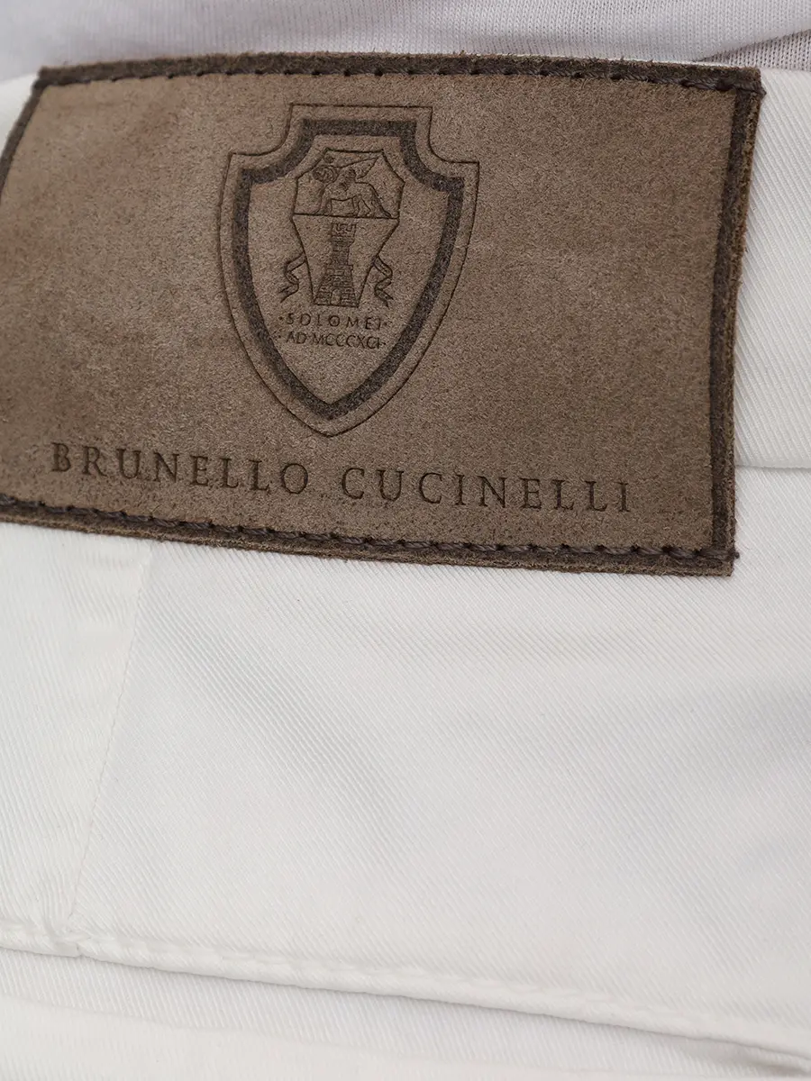 Брюки хлопковые BRUNELLO CUCINELLI M289L3030F C2200 Белый  Фото 6