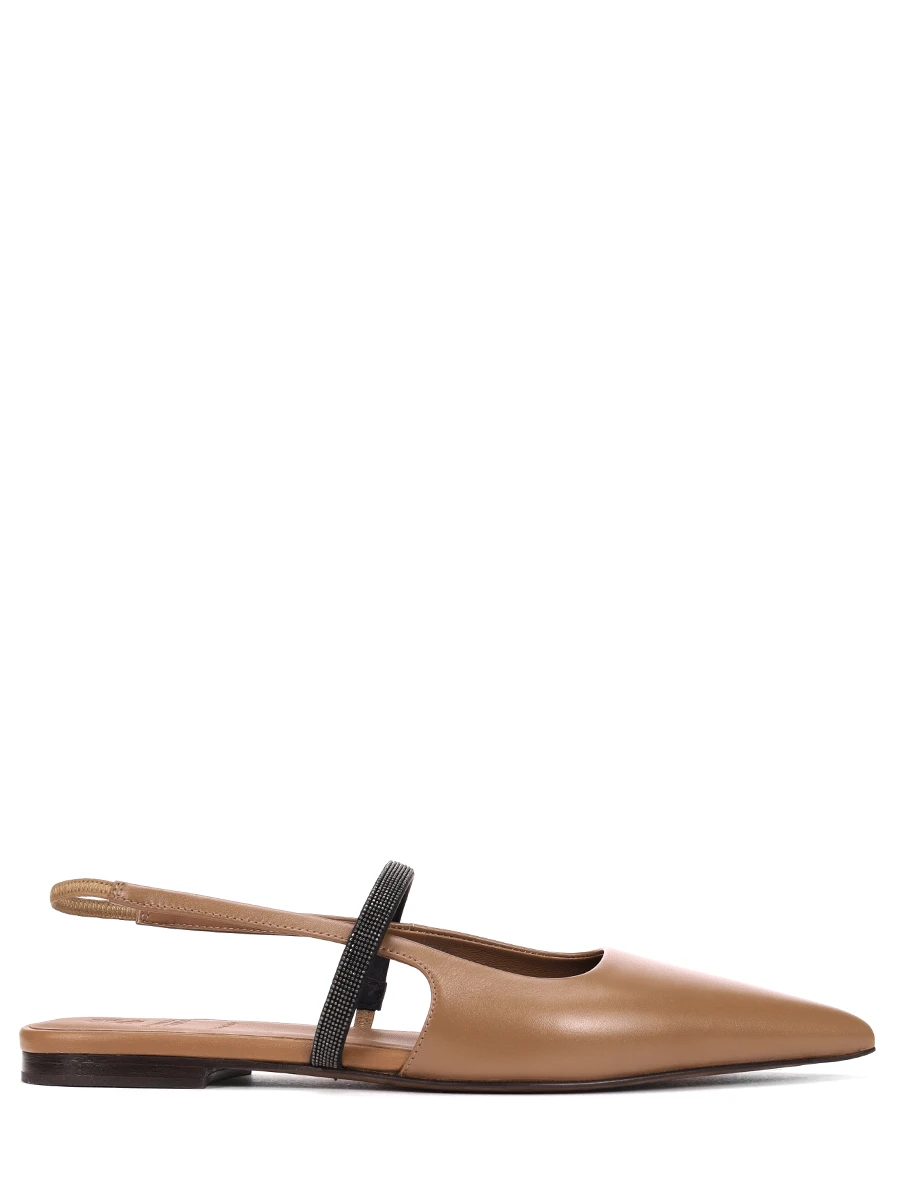 Балетки кожаные BRUNELLO CUCINELLI MZSKC2500 C7495 Коричневый 