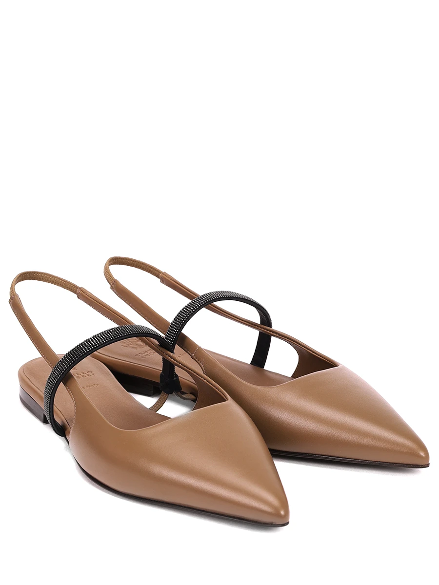 Балетки кожаные BRUNELLO CUCINELLI MZSKC2500 C7495 Коричневый  Фото 2
