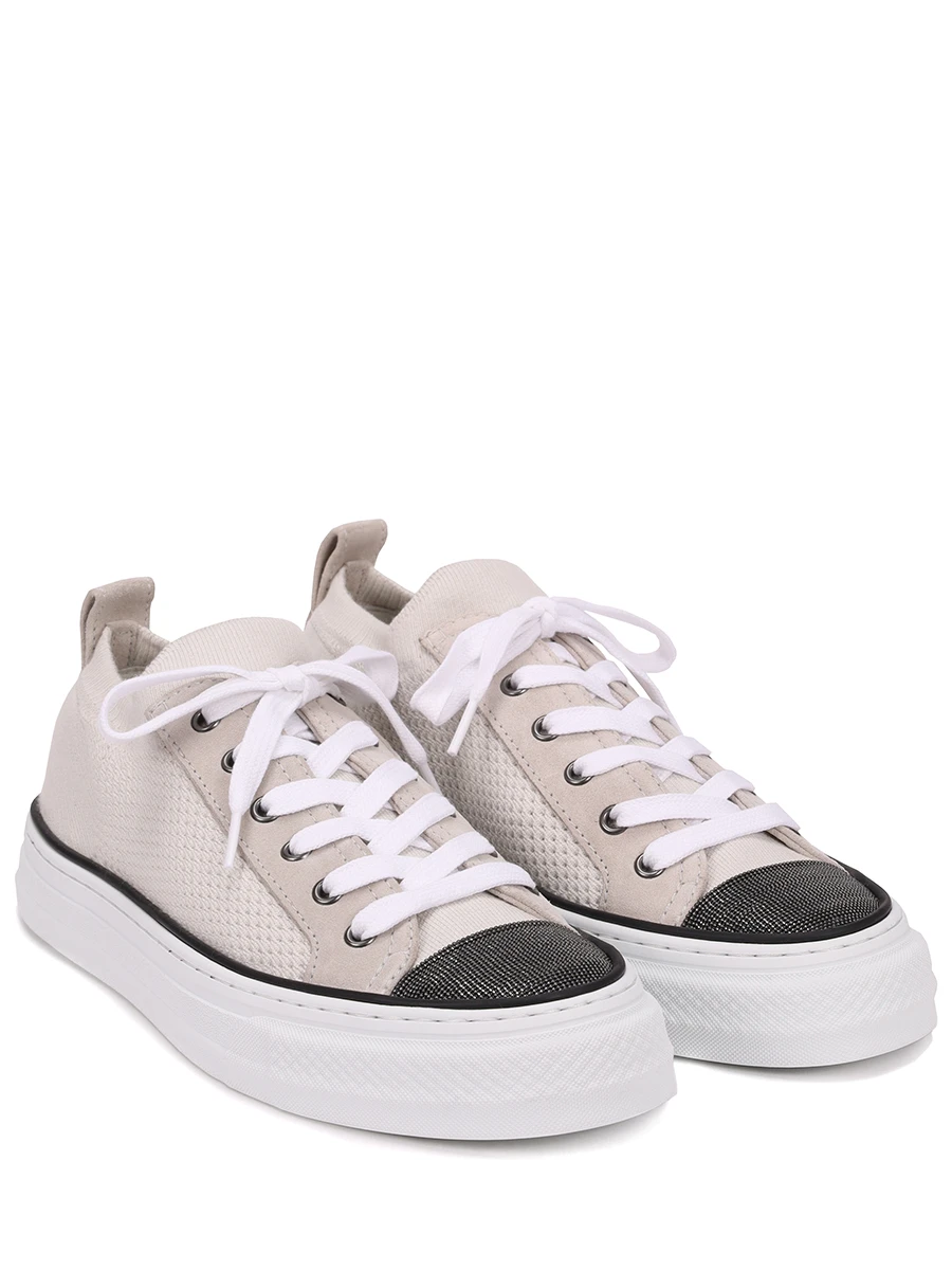 Кеды текстильные BRUNELLO CUCINELLI MZ35G2650 C9588 Белый  Фото 2