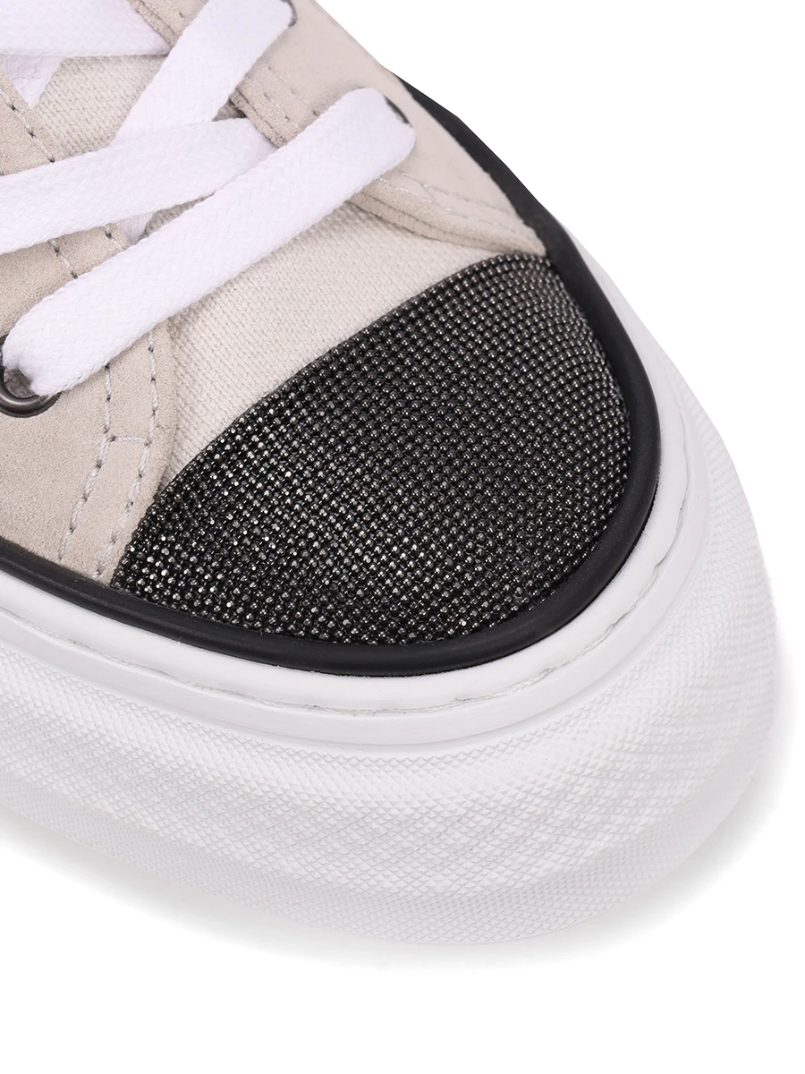 Кеды текстильные BRUNELLO CUCINELLI MZ35G2650 C9588 Белый  Фото 5