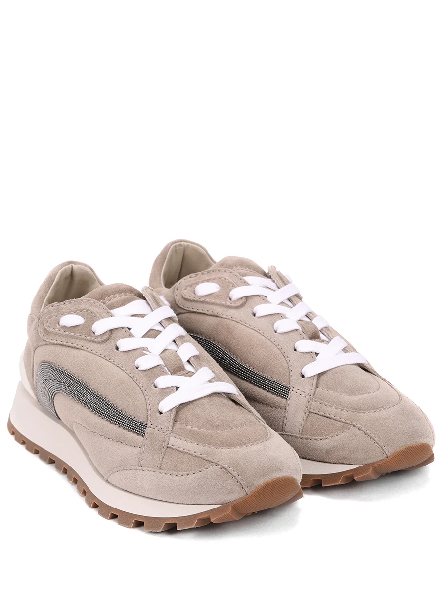 Кроссовки замшевые BRUNELLO CUCINELLI MZSFG2943 CU995 Бежевый  Фото 2