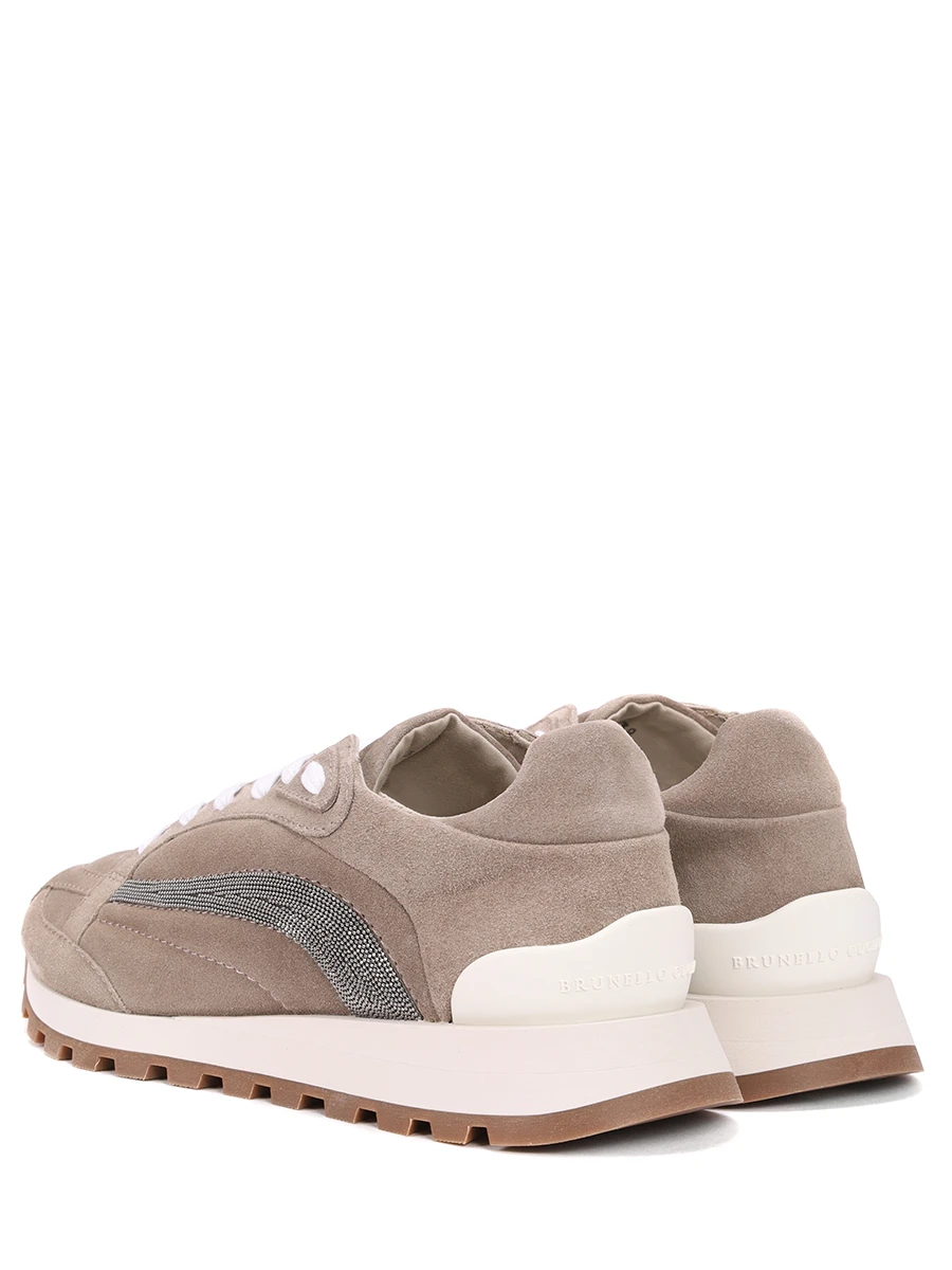 Кроссовки замшевые BRUNELLO CUCINELLI MZSFG2943 CU995 Бежевый  Фото 4
